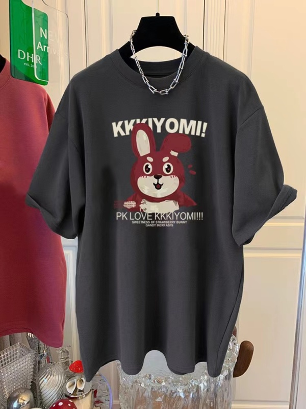 2023 new brushed short-sleeved t-shirt women's pure cotton fashion all-match bottoming shirt top thickened spring, autumn and winter