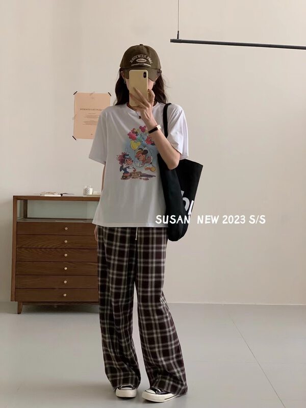 【SUSAN】Mickey Printed Round Neck Short Sleeve T-Shirt 12015# LSW