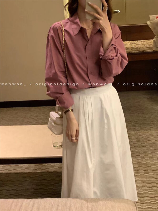 New in early spring 2023! [WANWAN] Simple solid color all-match shirt YS1-66065# HBX