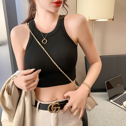 Real shot Small camisole women's wear inside and outside summer net red hot style tube top short section navel sleeveless top