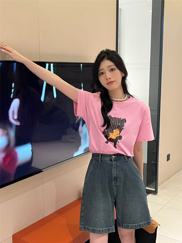 2023 early spring new! 【RICH PAPA】Fun cartoon print round neck short-sleeved T-shirt 31T541# ZXX