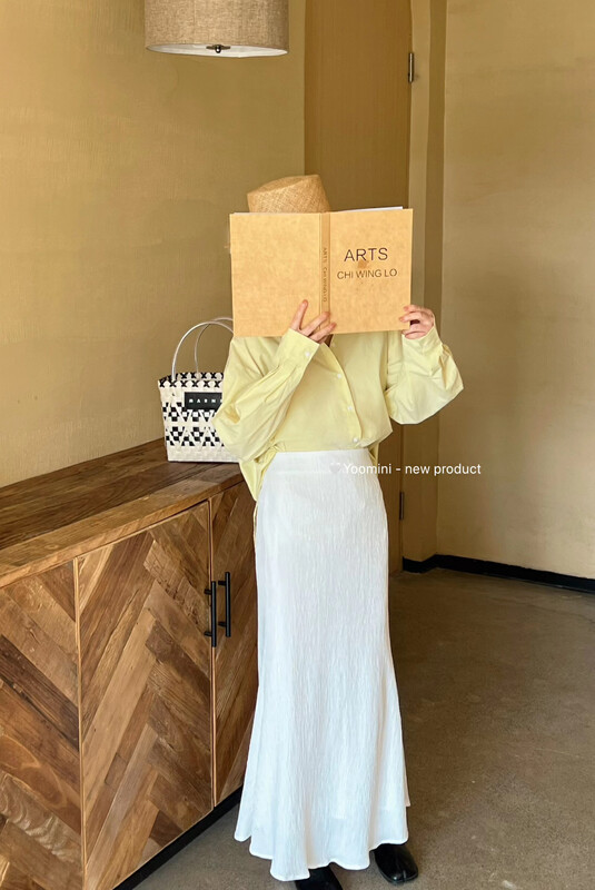 2023 early spring new! [YOOMINI] solid color slim high waist skirt C90068-SU# LXC