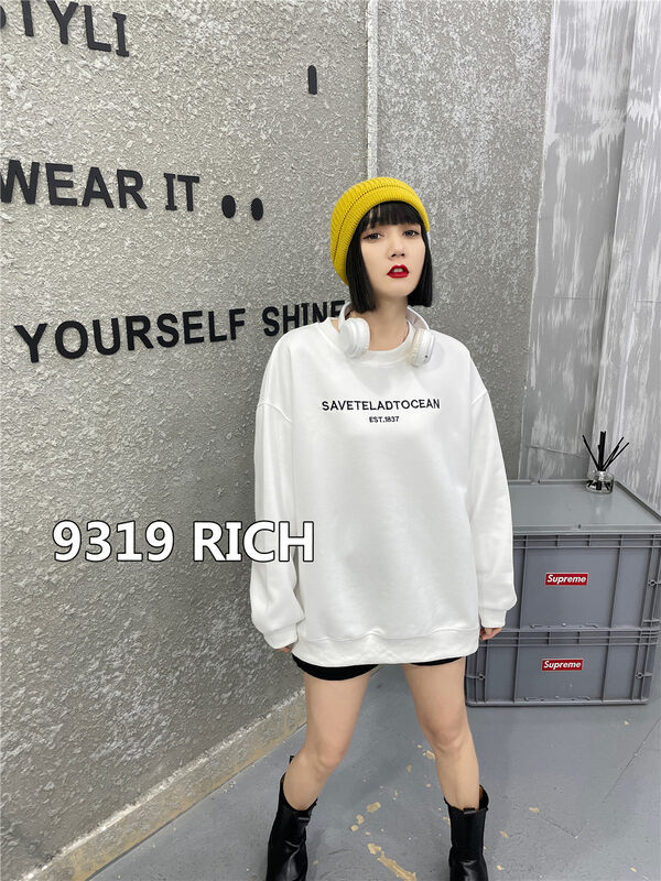 New in early spring of 2023!【9319】Comfortable and versatile pullover sweater with round neck letters 63021# L