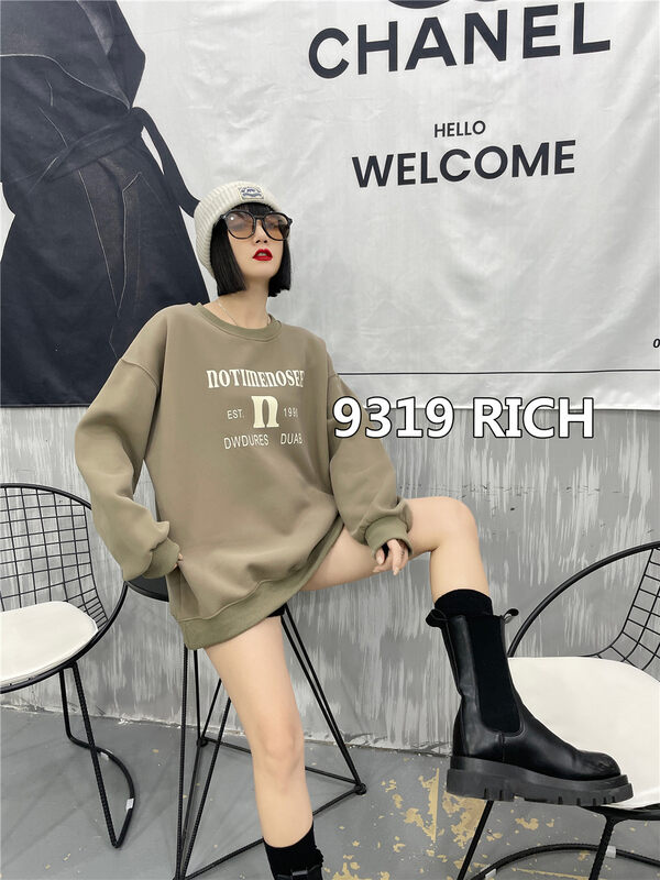 New in early spring of 2023! [9319] Round neck pullover loose letter print sweater 63023# L