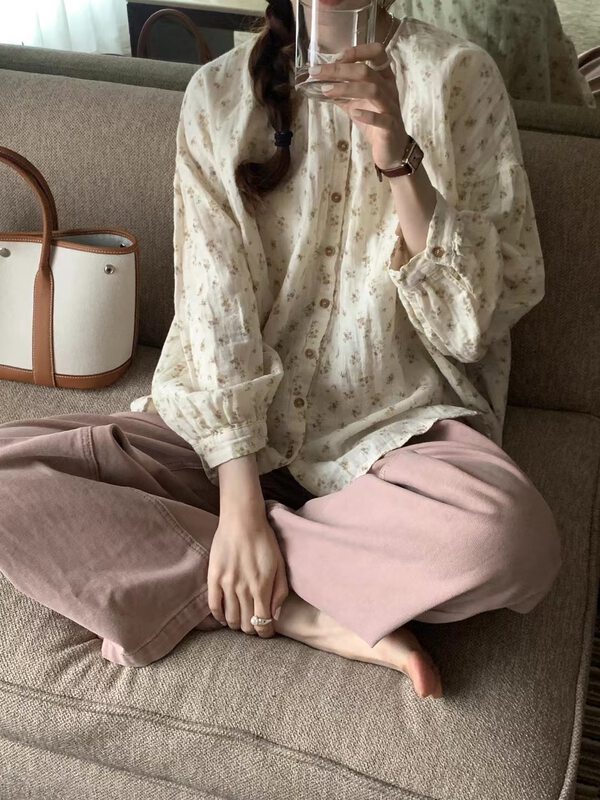 2023 early spring new! 【WANWAN】Small fresh and sweet floral shirt 66102# HBX