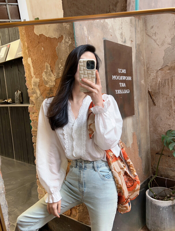 2023 early spring new style! 【YOOMINI】ladies puff sleeve V-neck shirt C16229-SV# LXC