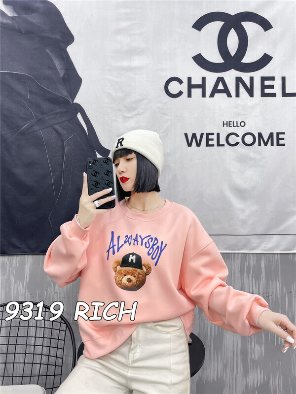 【9319】Crew neck pattern loose pullover sweater 32002# L