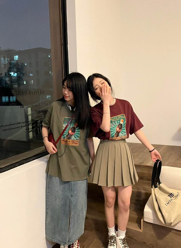 2023 early spring new style! [RICH PAPA] fun cola print trendy short-sleeved T-shirt 31T524# ZXX