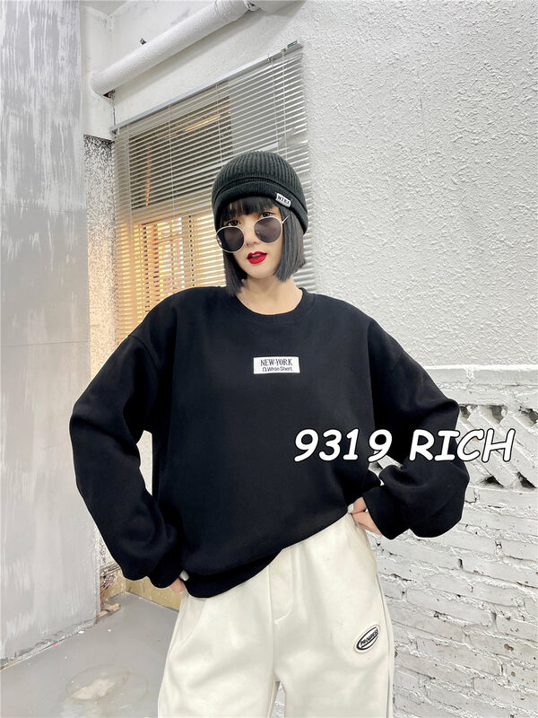 2023 early spring new!【9319】round neck color matching loose sweater 32001# L