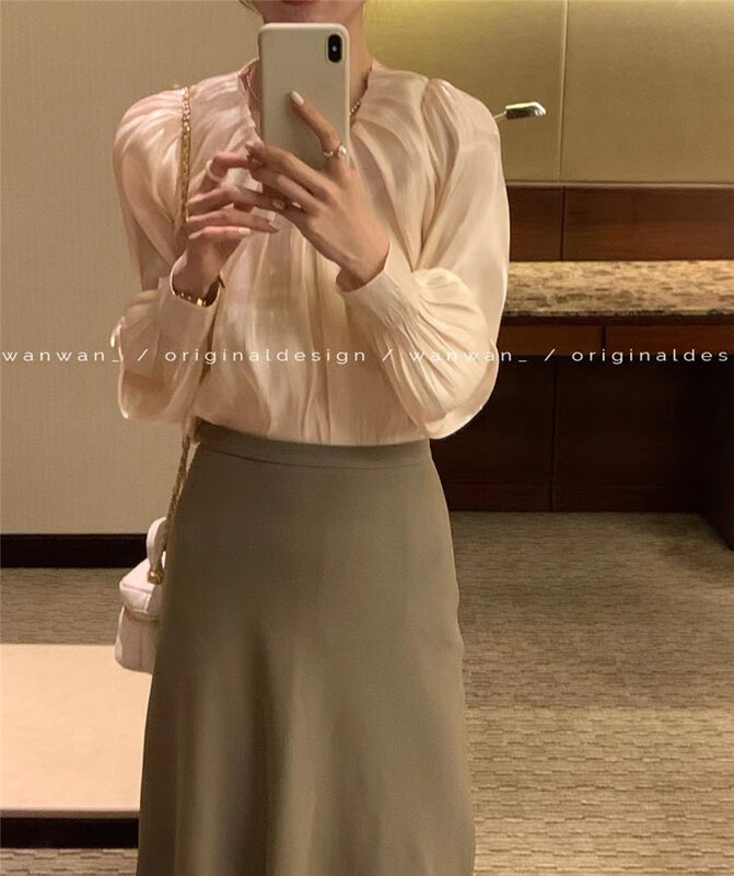 2023 early spring new style! 【WANWAN】Long-sleeved shirt with slim temperament 66090# HBX