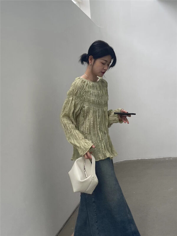 2023 early spring new style! 【SOUL】featured pleated fashion casual shirt 6694# CLS