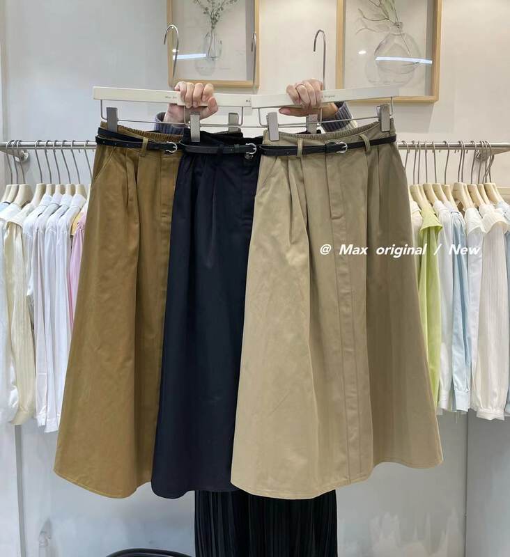 【MAX ORIGINAL】Korean style all-match fashion skirt (with belt) 88975-1# HBX