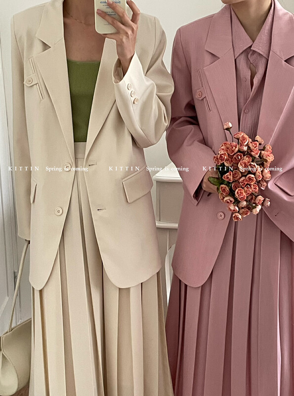 2023 early spring new [KITTIN] Korean design sense rear slit suit 2273-SS# FHX