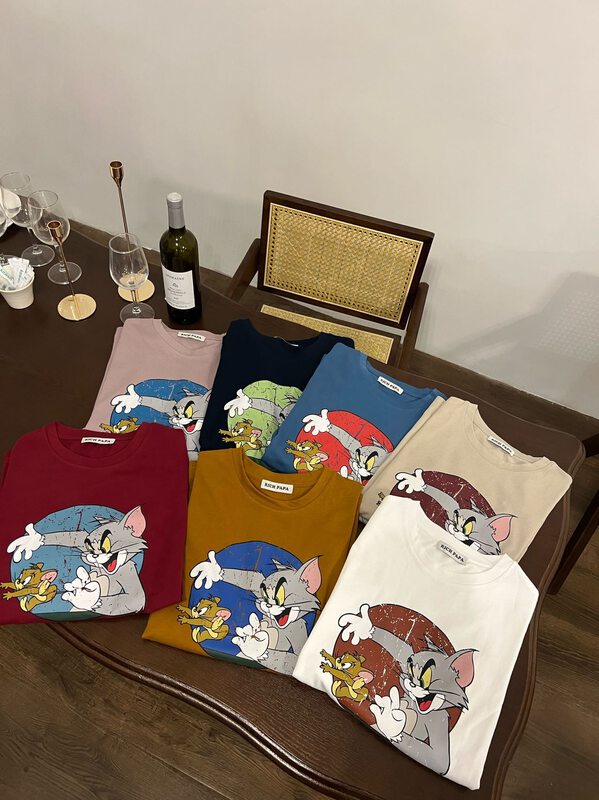 2023 early spring new! 【RICH PAPA】Korean cat and mouse print long-sleeved T-shirt 31T538# ZXX