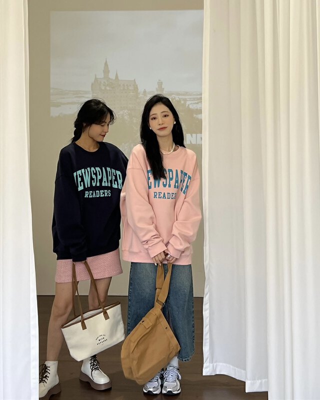 2023 spring [RICH PAPA] Korean letter printing loose sweater 31A275# ZXX