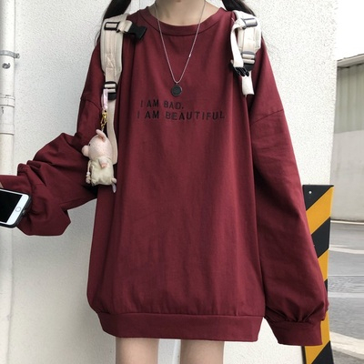 Super hot cec sweater women's autumn Korean version of ins tide Hong Kong flavor loose all-match bf lazy wind long-sleeved hiphop top clothes