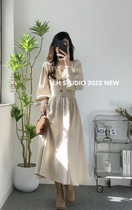 【JH】簡約小香拼接連連衣裙(只賣連衣裙)  43404#  PCZ