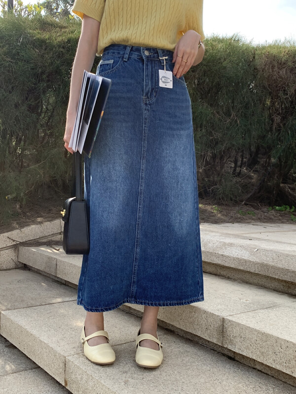 2023 early spring new! 【MEET ME】Slim and versatile denim skirt M61600# L