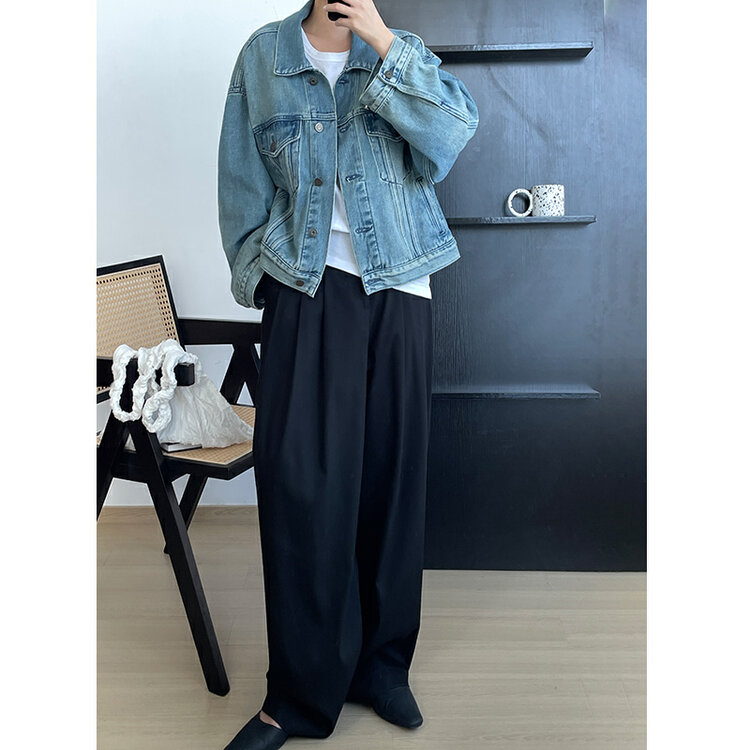 2023 early spring new! 【CLEAN SPACE】pocket fashion versatile slim denim jacket 35721S# CLS