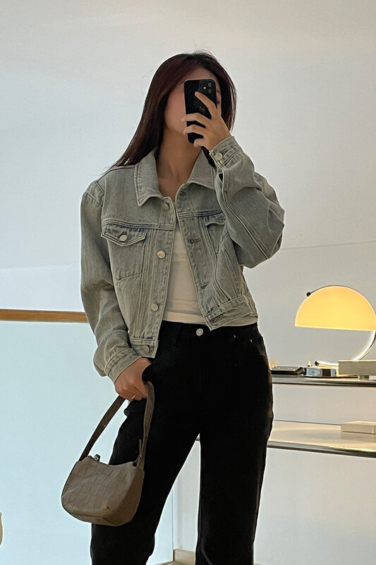 【CLEAN SPACE】Pocket fashion temperament denim jacket 35729S# CLS