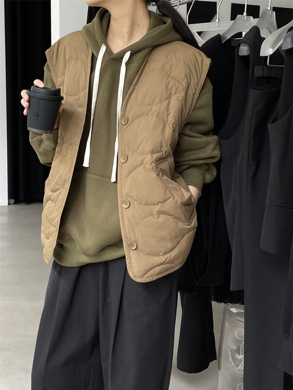 Original price 218.99! [CLEAN SPACE] Korean style solid color zipper down vest down jacket filling: 90% white duck down YS1-33599