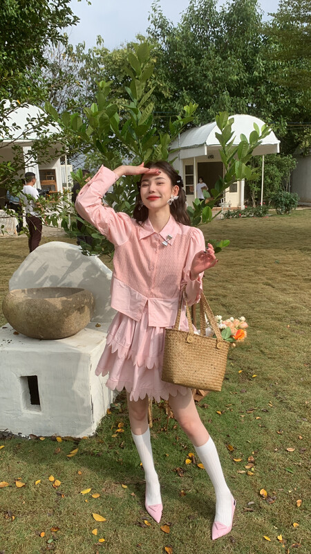 【FEI MAO】Short skirt tutu skirt elastic waist A-line pleats ruffled stitching cake skirt skirt Z-9109# LSL