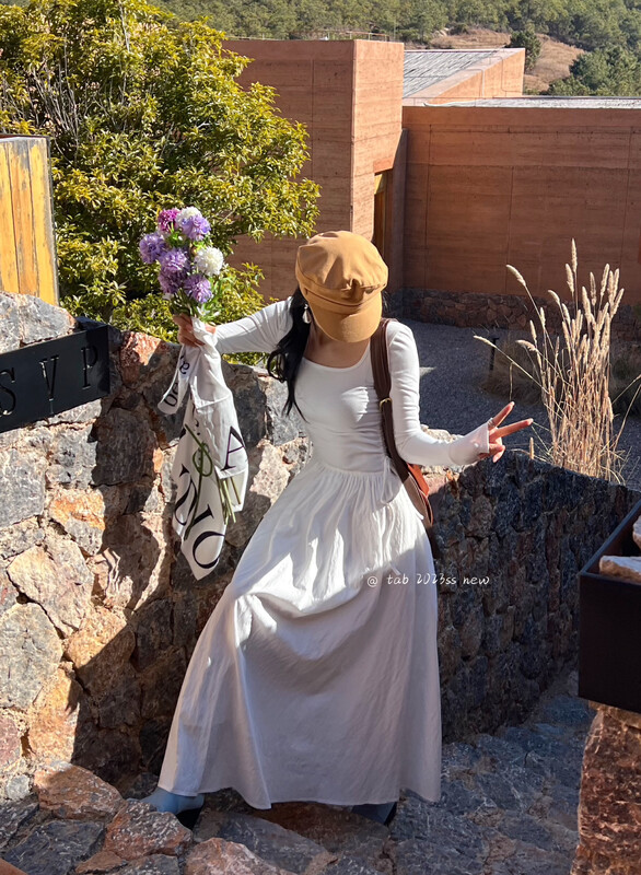 2023 early spring new! [TABMINI] simple drawstring design dress C19026-SF# LXC