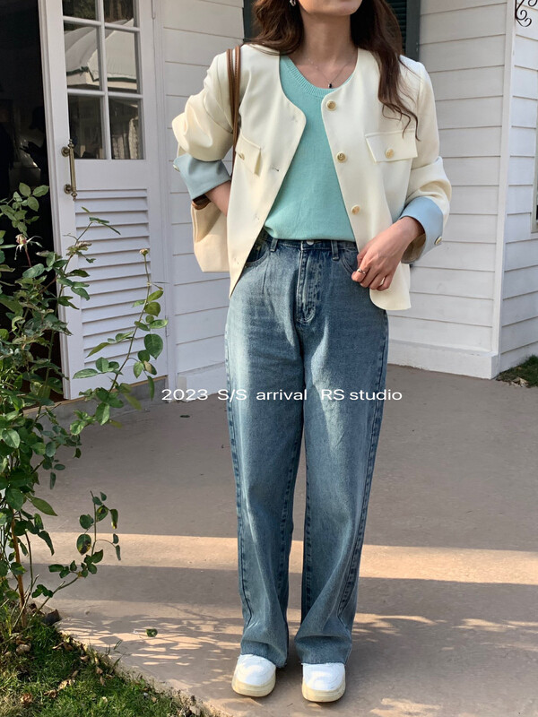 2023 early spring new!【RS】Retro casual loose jeans N0002-# FHX
