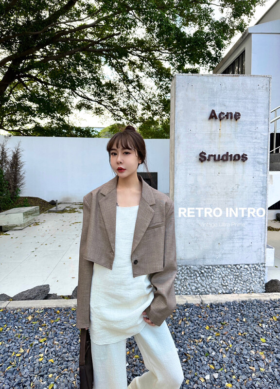 【RIN】Korean temperament long-sleeved short high-height suit short jacket R21799