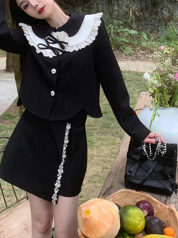 【FEI MAO】Korean French style early spring new design bowknot slit skirt Z-9083