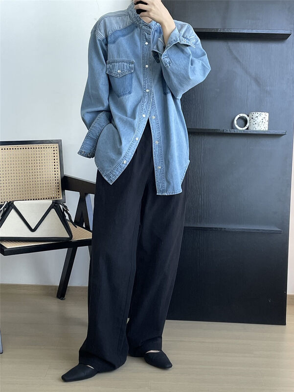 2023 early spring new! 【CLEAN SPACE】Casual fashion western style contrast color shirt 35757# CLS