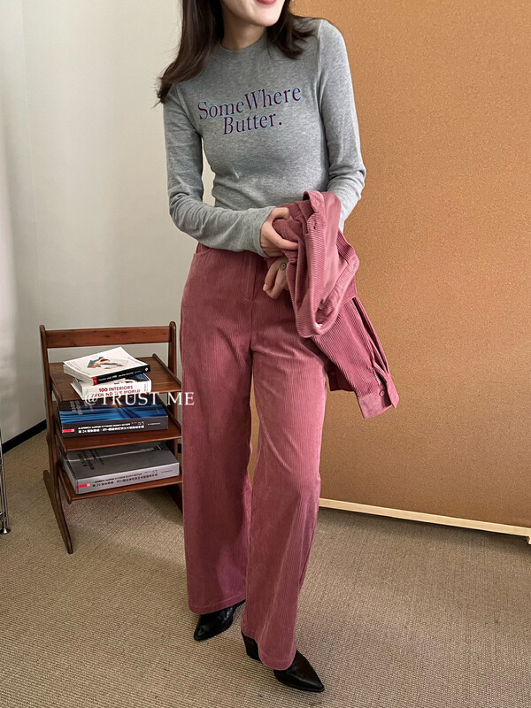 【TRUSTME】Retro corduroy casual pants 40345