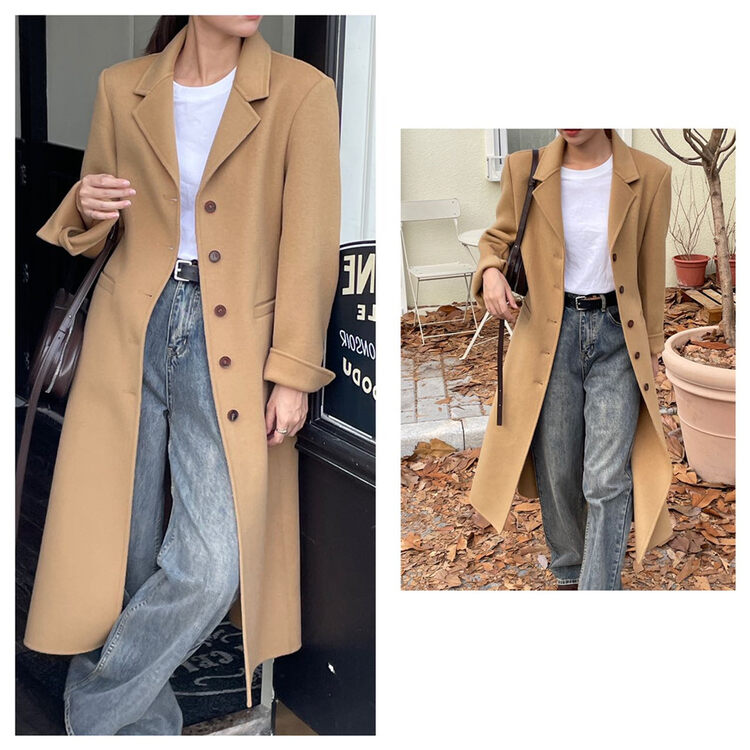 [CLEAN SPACE] Commuter fashion button-down long coat 33511# CLS
