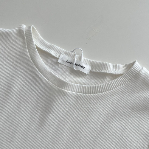 2023 Design Sense Niche Round Neck Threaded Short-sleeved T-Shirt Women's Summer Dress