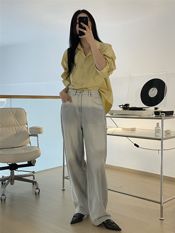 2023 early spring new! [CLEAN SPACE] high street fashion retro jeans 35355# CLS