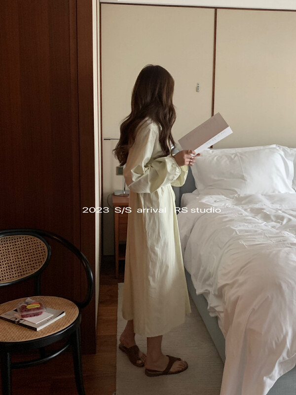 2023 early spring new!【RS】Korean style slim dress with belt LL0532# FHX