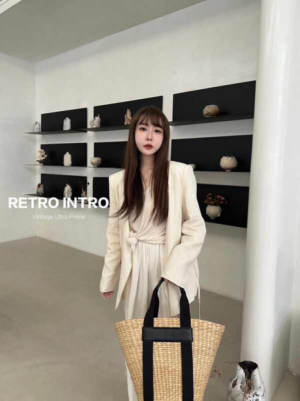 【RIN】Simple elegant lace-up solid color linen suit R30030# CLS