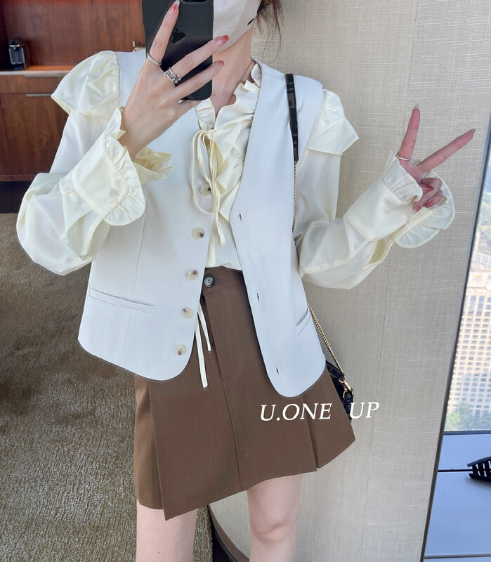 New in early spring of 2023! [UONE] French fashion vintage suit vest 99027 # LSL