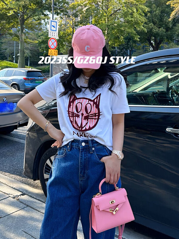 [FEI MAO] Early spring new Korean style sweet loose all-match short-sleeved T-shirt M-1001