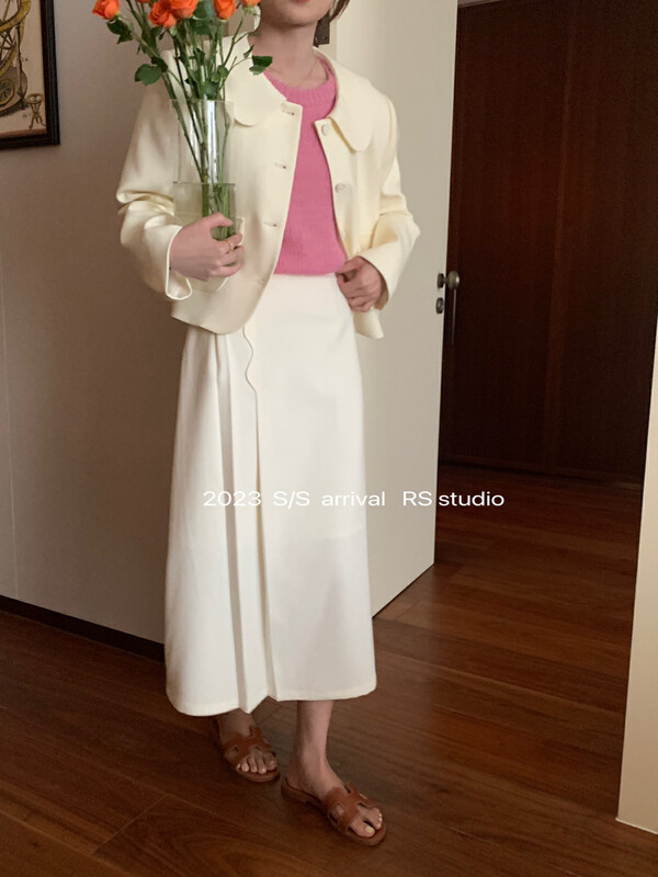 2023 early spring new! 【RS】Xiaoxiang Doll Collar Short Coat + Slim Skirt Set LL0510# FHX