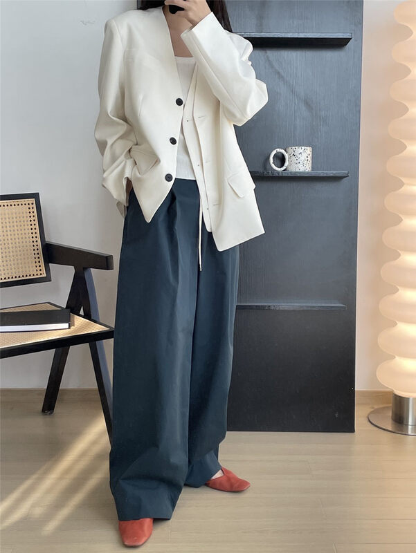 2023 early spring new! [CLEAN SPACE] commuter fashion V-neck trendy suit 33887# CLS