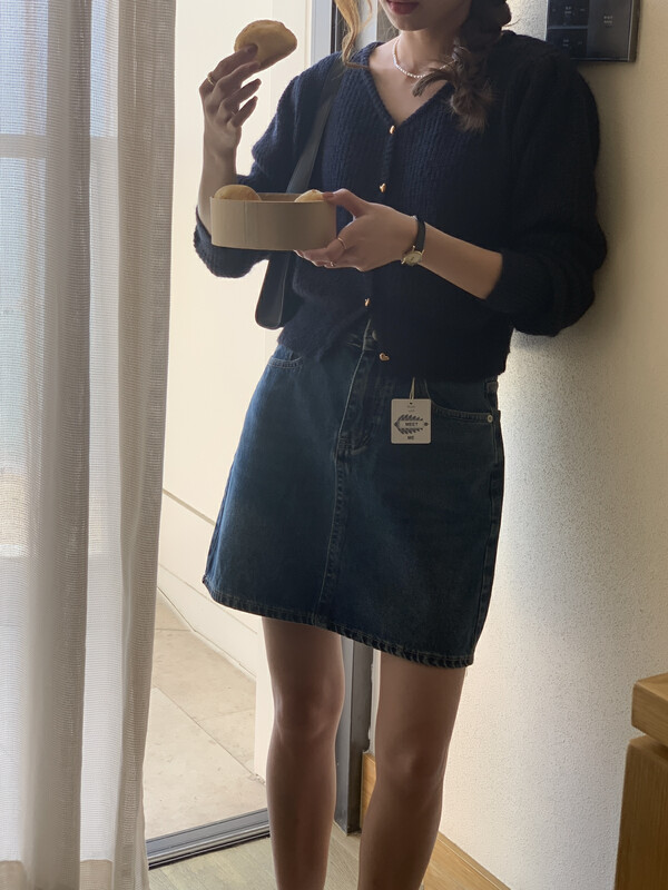 2023 early spring new!【MEET ME】Korean version slim denim skirt M61638# L
