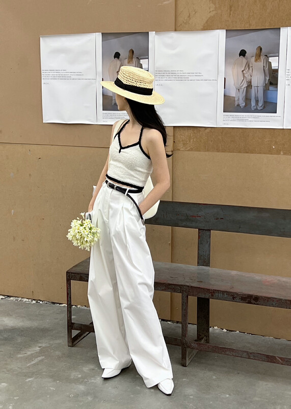 2023 early spring new! [TABMINI] high waist wide leg loose all-match casual pants (with belt) C19062-SM# LXC