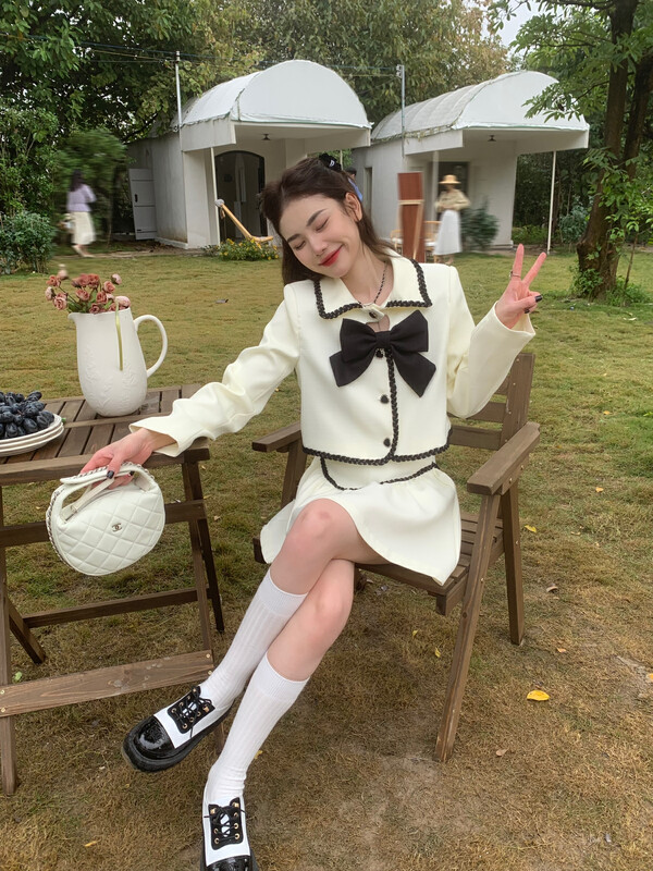【FEI MAO】Lady's small fragrance suit women's short coat fluffy skirt high-end suit Z-9041# LSL
