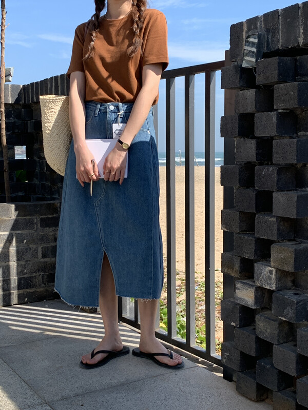 2023 early spring new! 【MEET ME】irregular design denim skirt YS1-61680# L