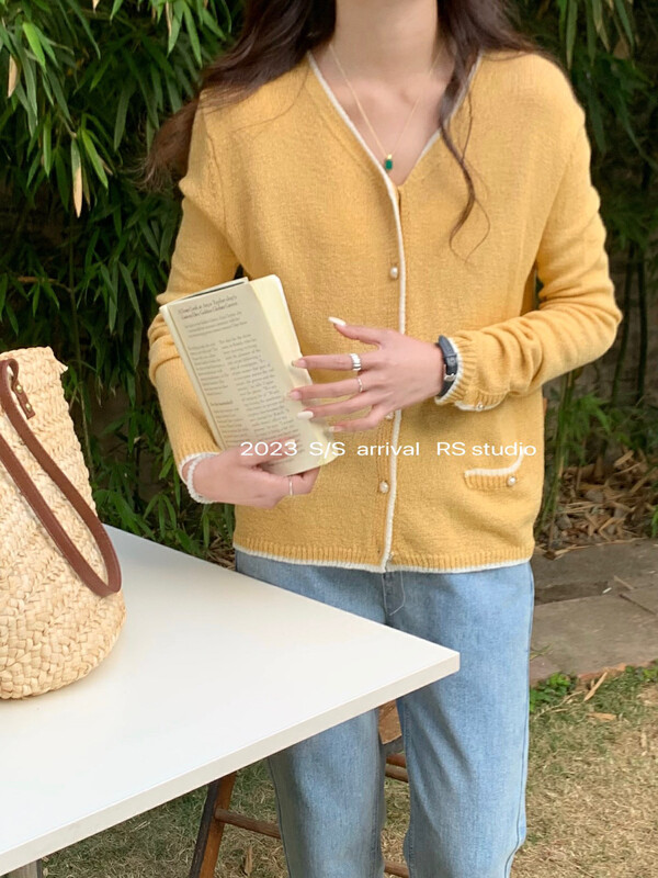 2023 early spring new! 【RS】V-neck all-match fashion knitted cardigan M1025-# FHX