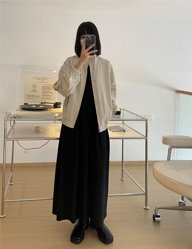 2023 early spring new! [CLEAN SPACE] all-match dress for reducing age and looking thinner 35167# CLS