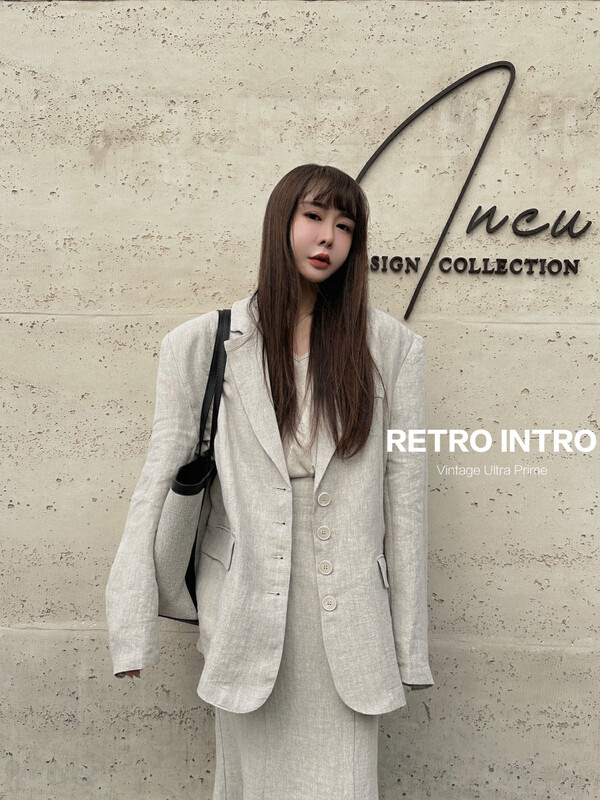 【RIN】Korean style simple temperament all-match loose linen suit R30001# CLS