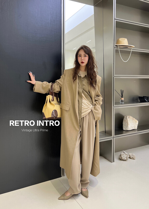 【RIN】Simple temperament big-name style long cardigan suit R21789