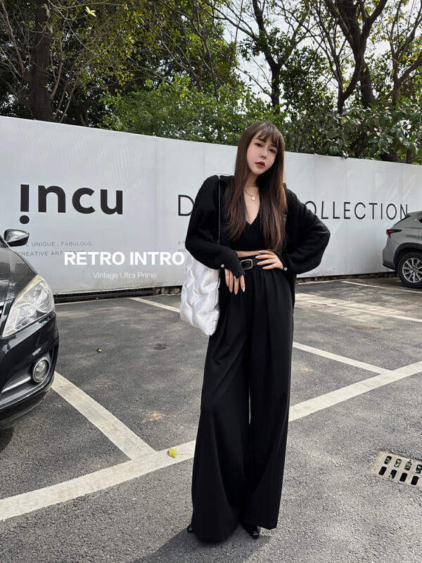 【RIN】Korean niche true two-piece design comfortable loose knitted cardigan R2506